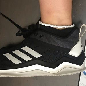 White seed bead anklet